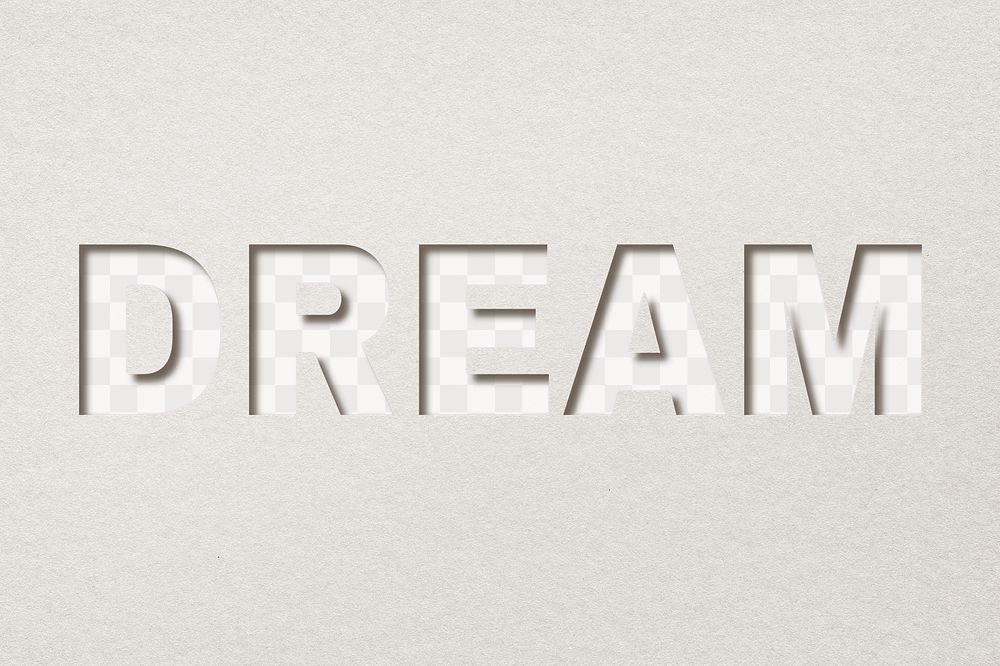 Paper cut dream text png typography