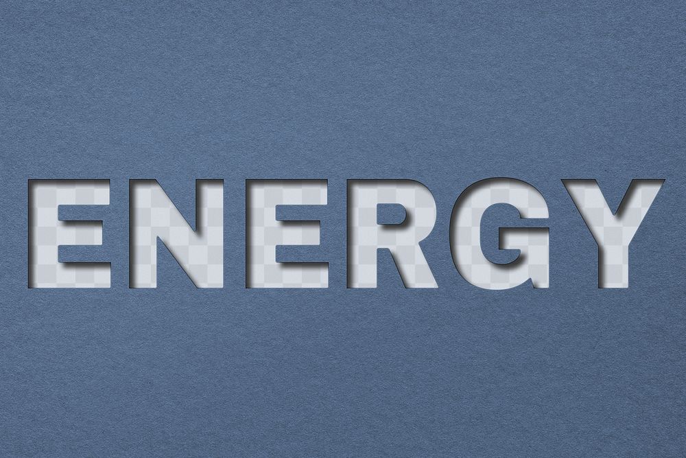 Energy word png clipart paper cut font typography