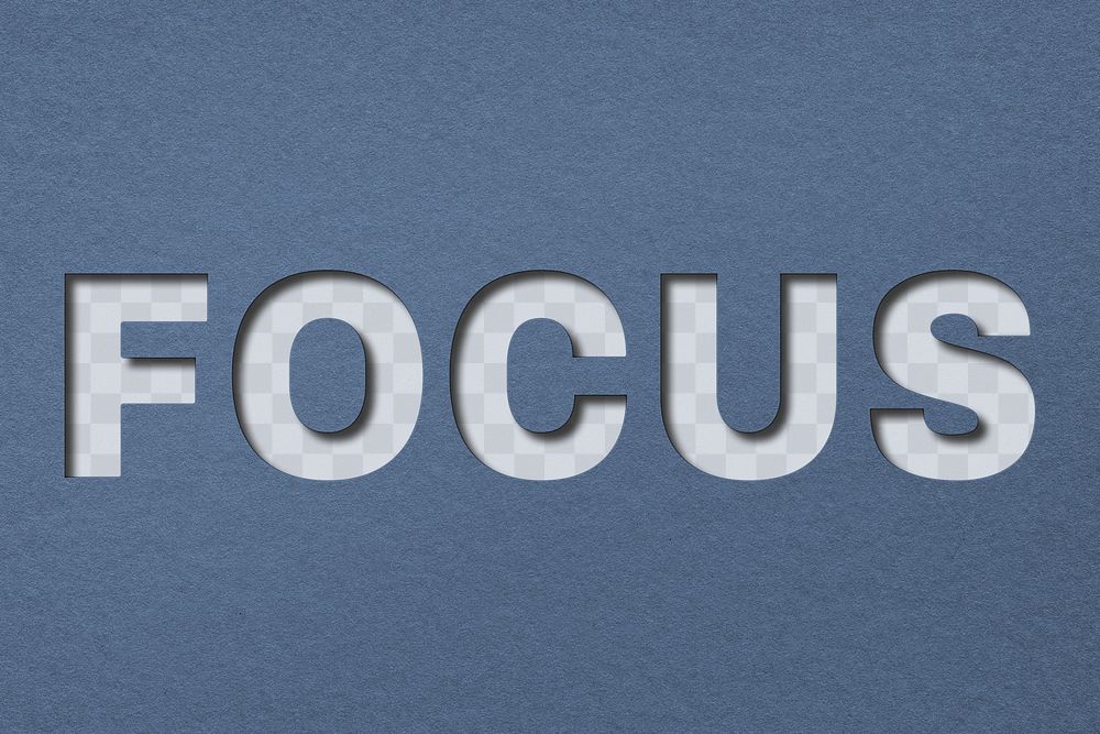 Focus paper cut typographypng clipart