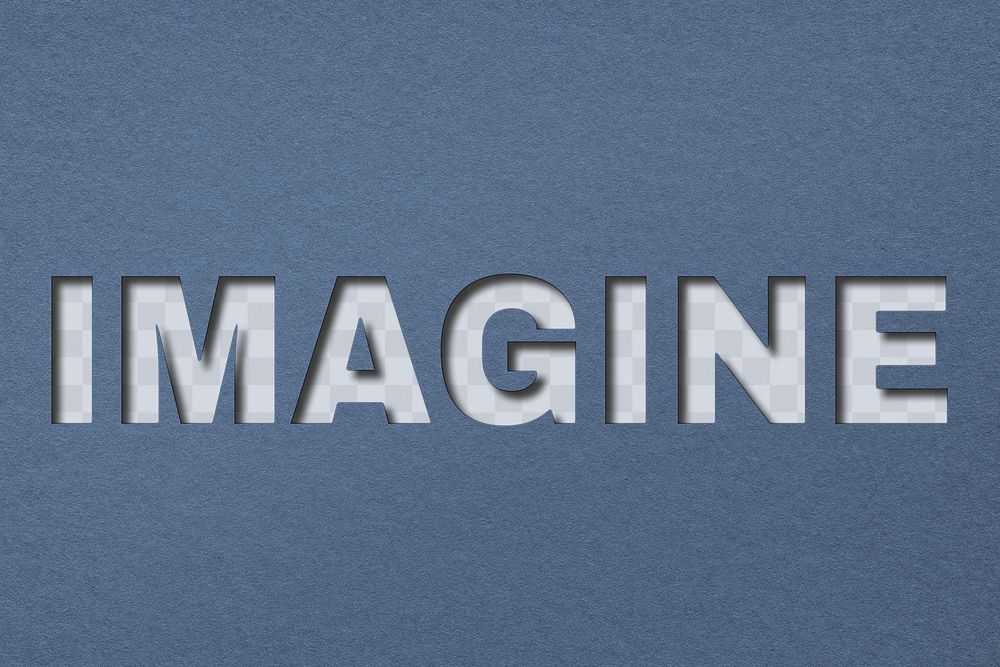 Imagine paper cut typography png clipart