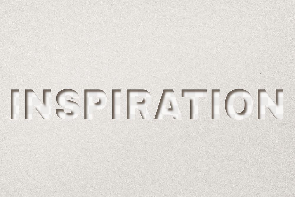 Paper cut inspiration text png typography