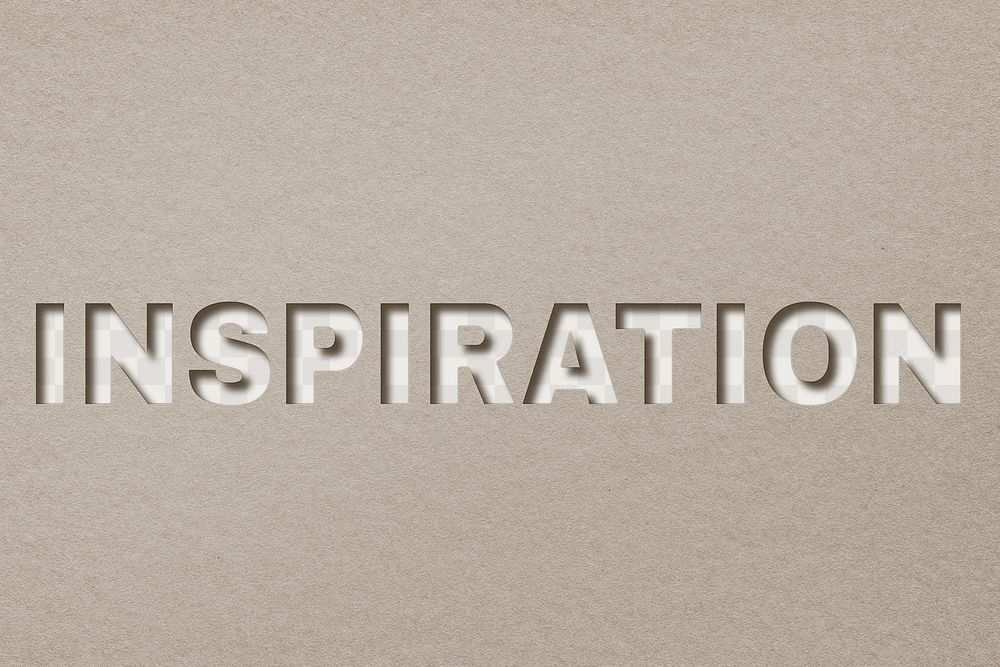 Paper cut inspiration text png typography