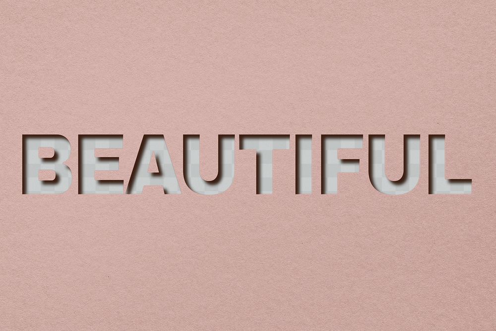 Png word beautiful paper cut font typography