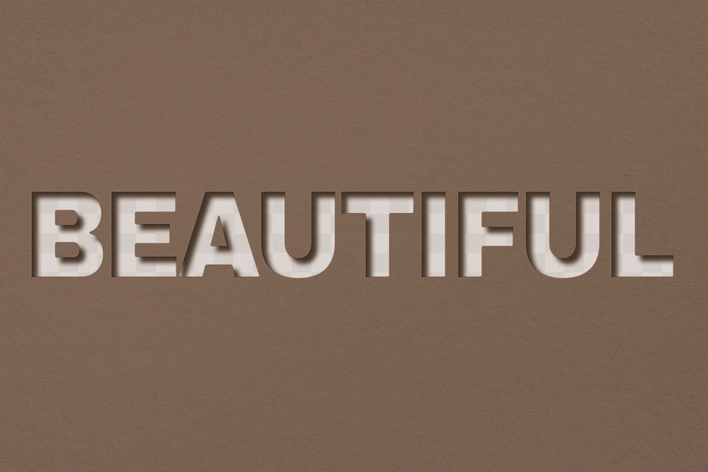 Png word beautiful bold font typography paper texture
