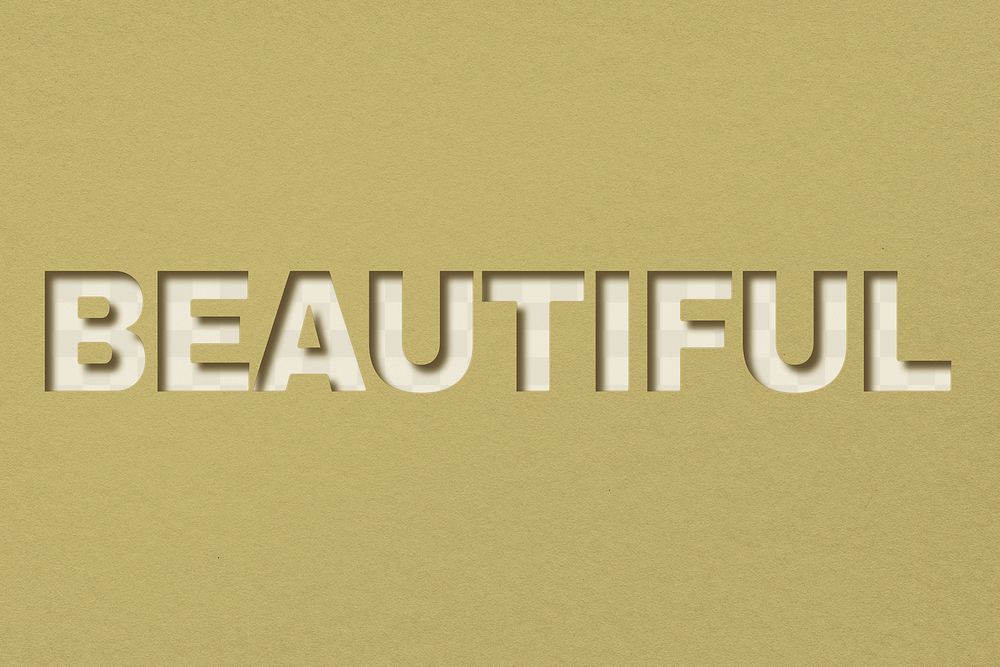 Png word beautiful paper cut font typography