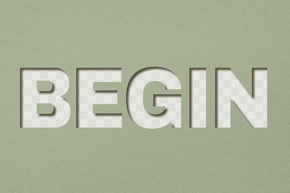 Png word begin bold font typography