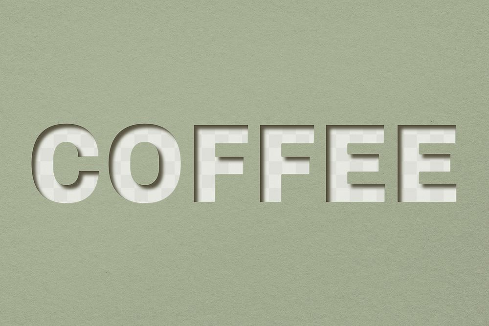 Png word coffee bold font typography