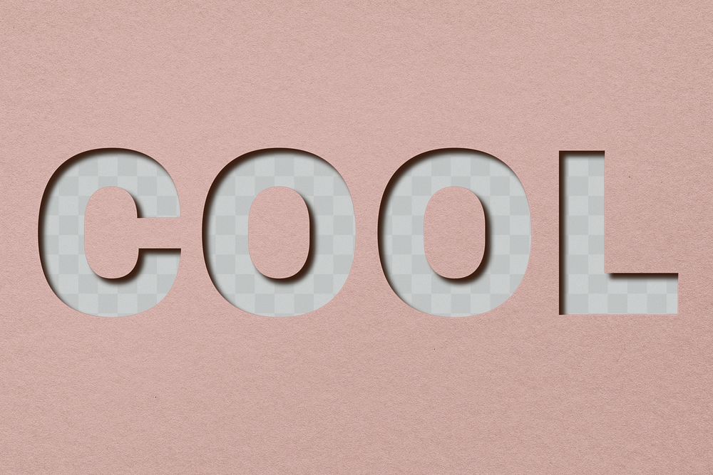 Png word cool paper cut font typography