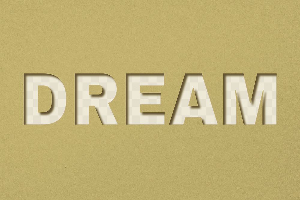 Png word dream paper cut font typography