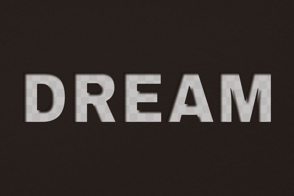 Png word dream bold font typography paper texture