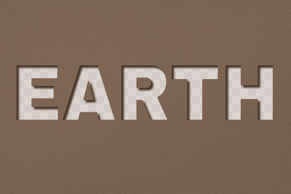 Png word earth bold font typography paper texture
