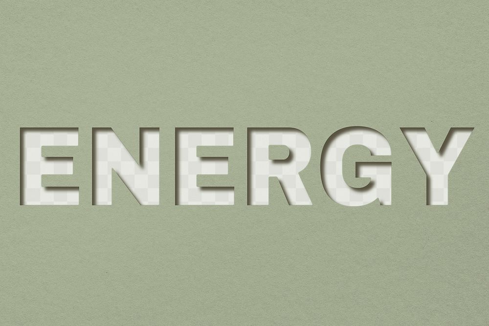Png word energy bold font typography