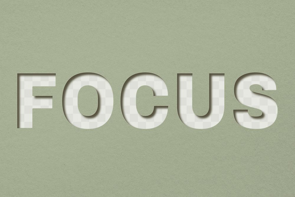 Png word focus bold font typography