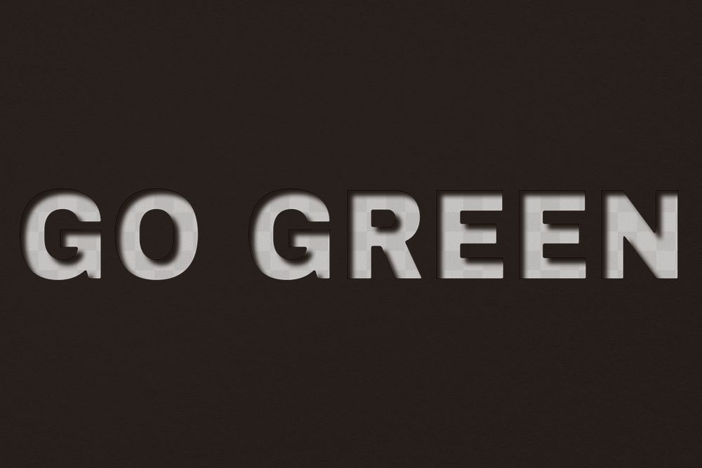 Png word go green bold font typography paper texture