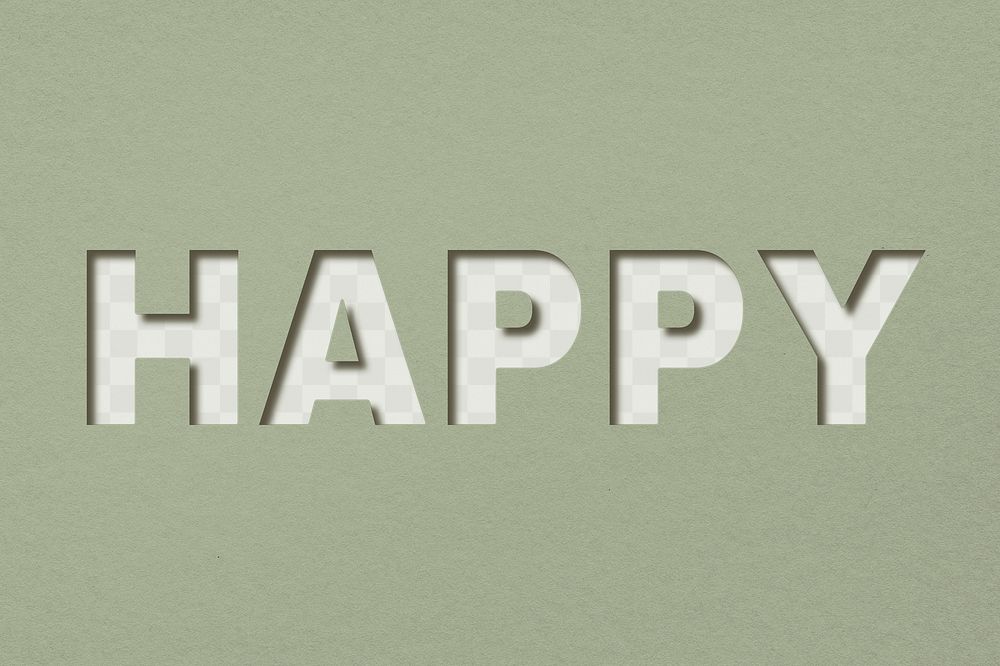 Png word happy bold font typography