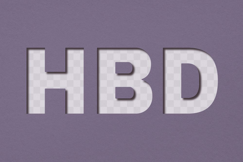 Png text HBD typeface paper texture