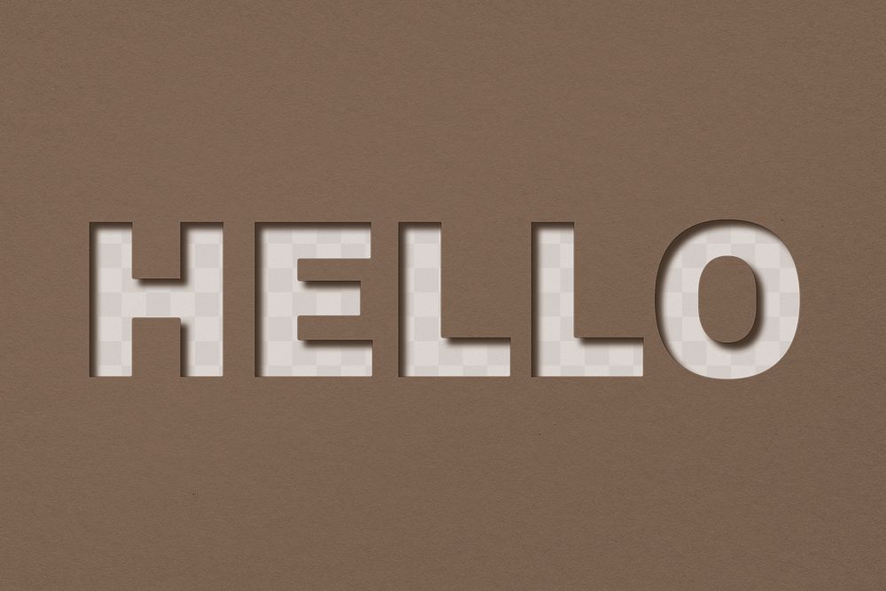 Png word hello bold font typography paper texture