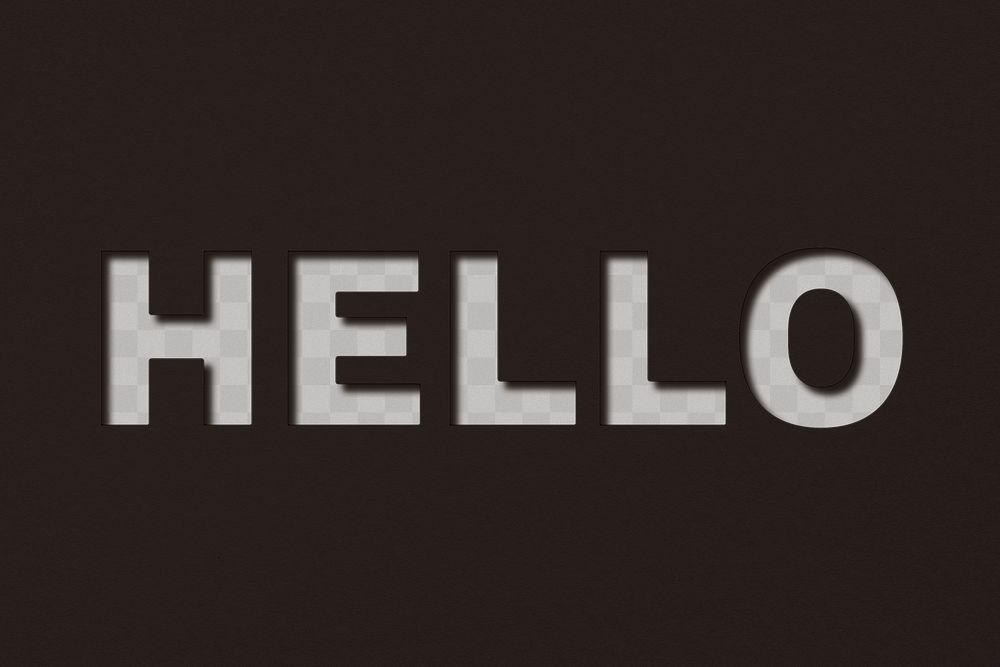 Png word hello bold font typography paper texture