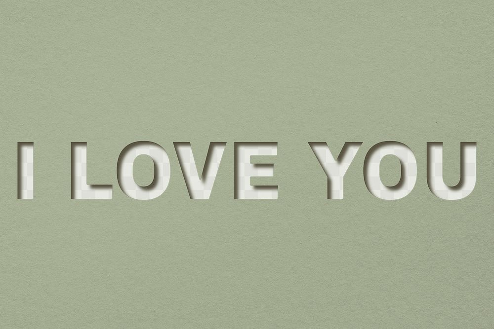 Png word I love you bold font typography
