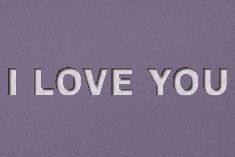 Png text I love you typeface paper texture