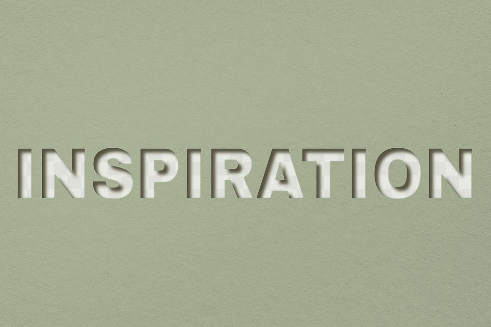 Png inspiration word paper cut lettering