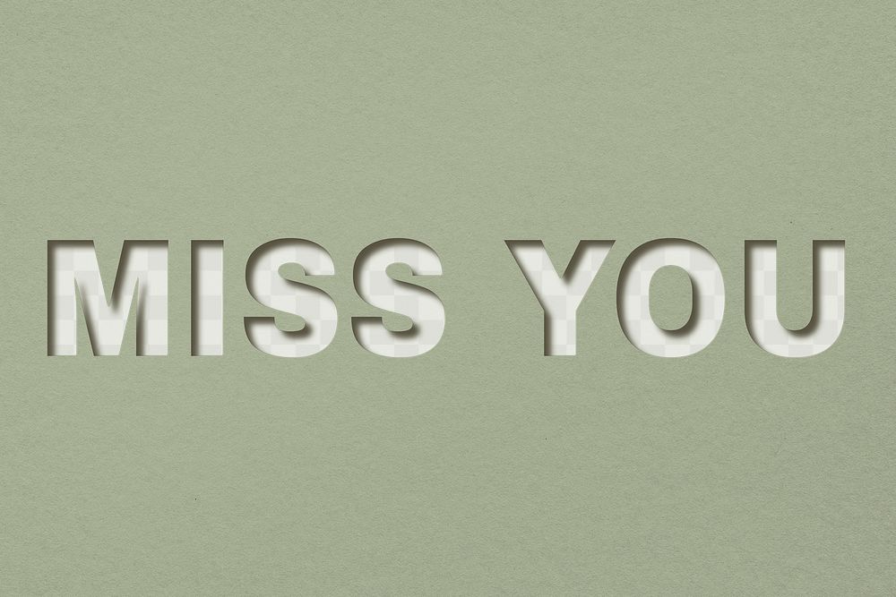 Png word miss you bold font typography