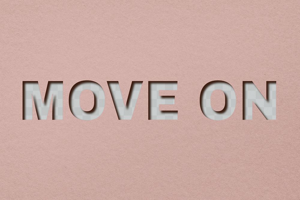 Png word move on paper cut font typography