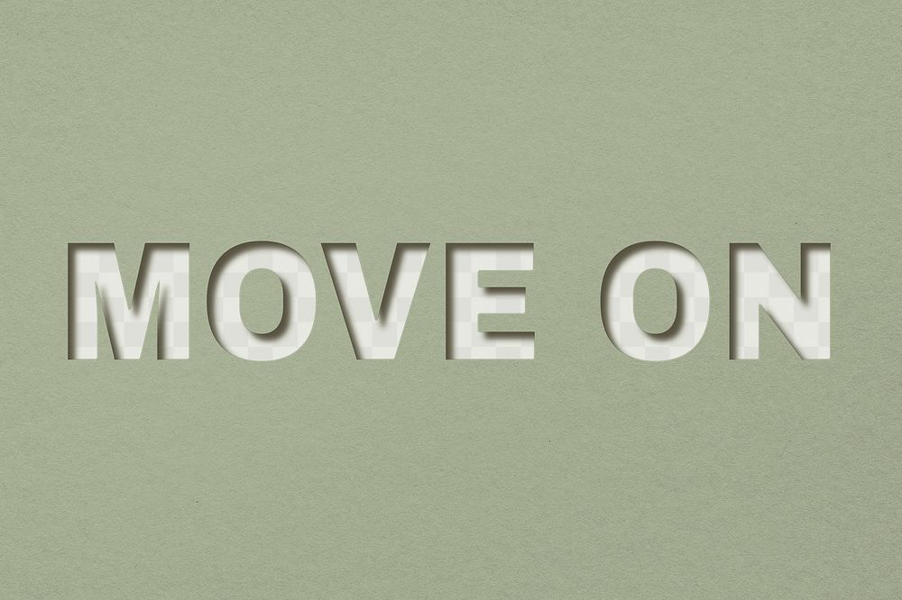 Png word move on bold font typography
