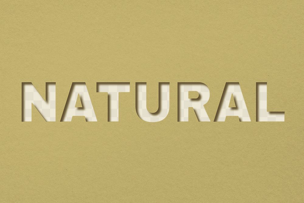 Png word natural paper cut font typography
