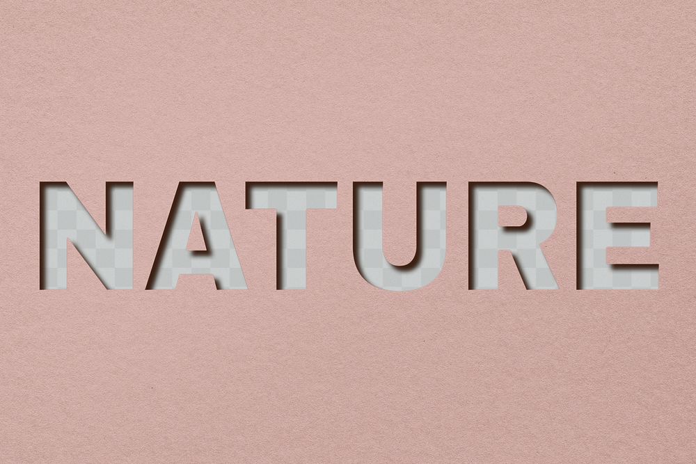 Png word nature paper cut font typography