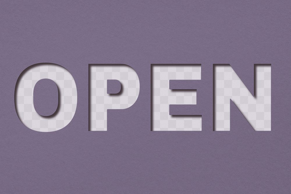 Png word open bold font typography