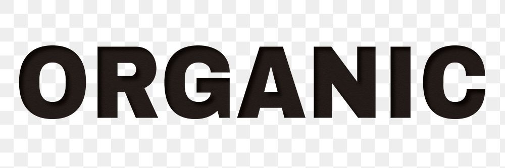 Png word organic bold font typography