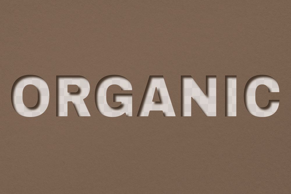 Png word organic bold font shadow typography