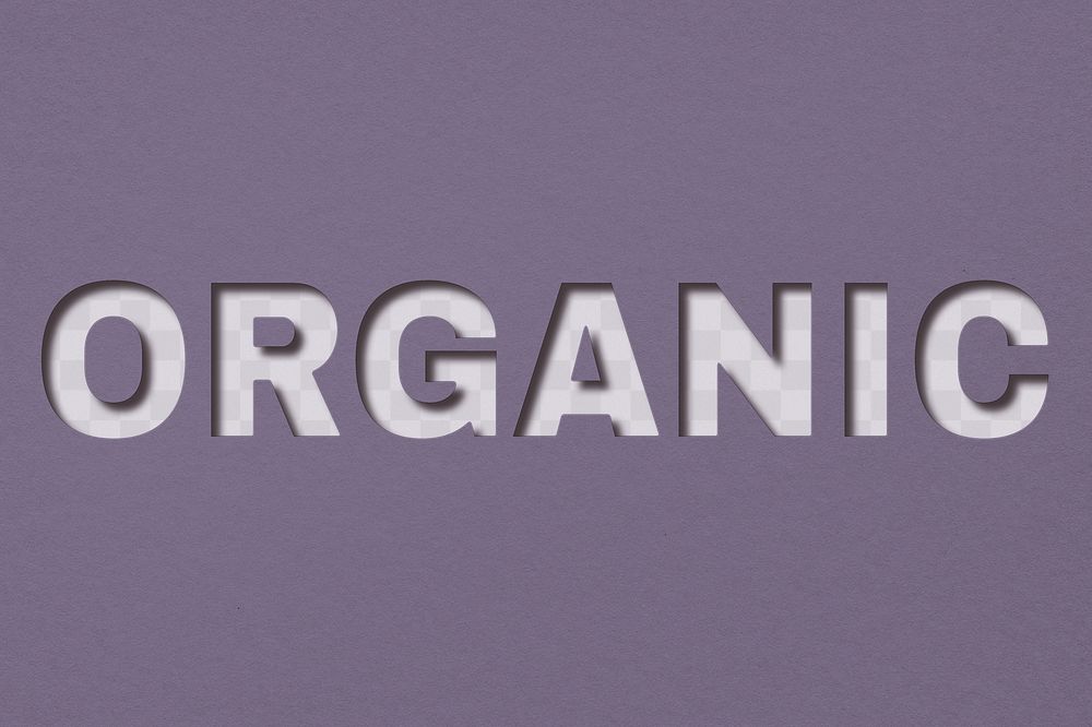 Png word organic bold font typography