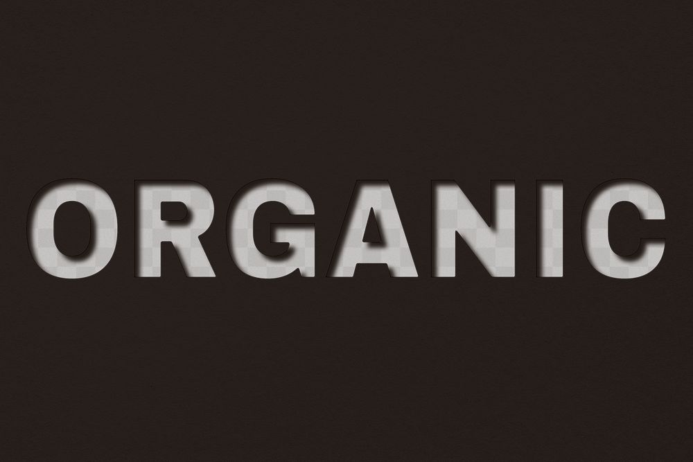 Png word organic bold font shadow typography
