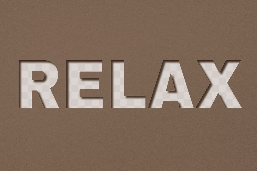 Png word relax bold font shadow typography