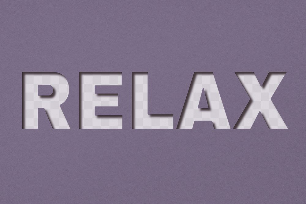 Png word relax bold font typography