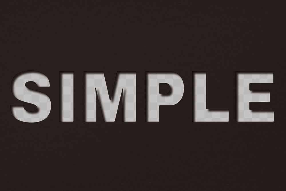 Png word simple bold font shadow typography