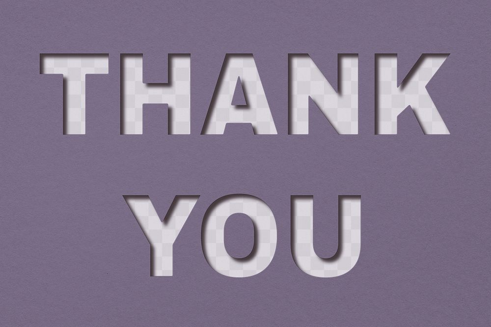 Png word thank you bold font typography