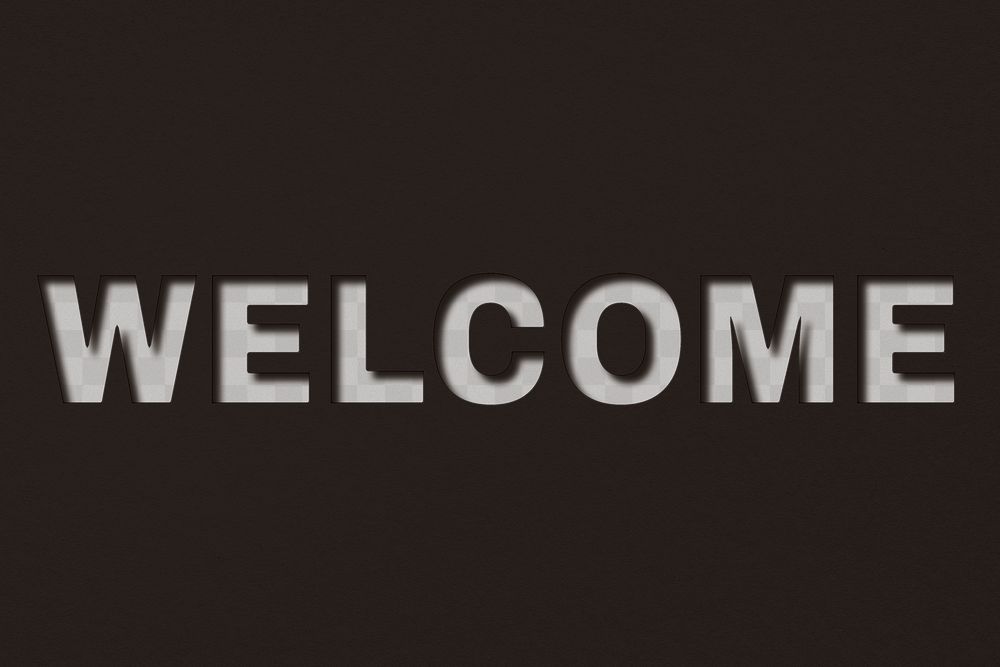 Png word welcome bold font shadow typography