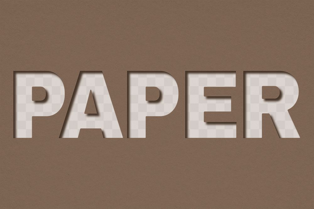 Png word paper bold font shadow typography
