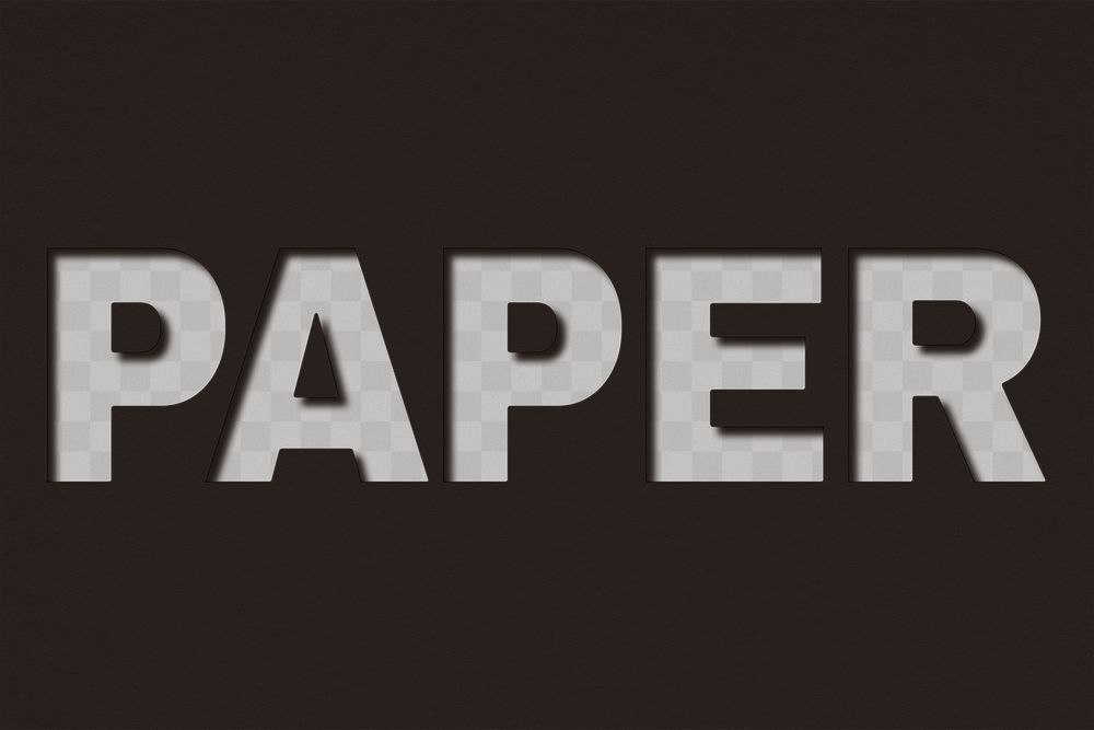 Png word paper bold font shadow typography