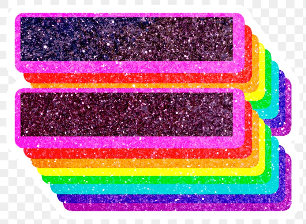 Png equals symbol rainbow typography glitter texture