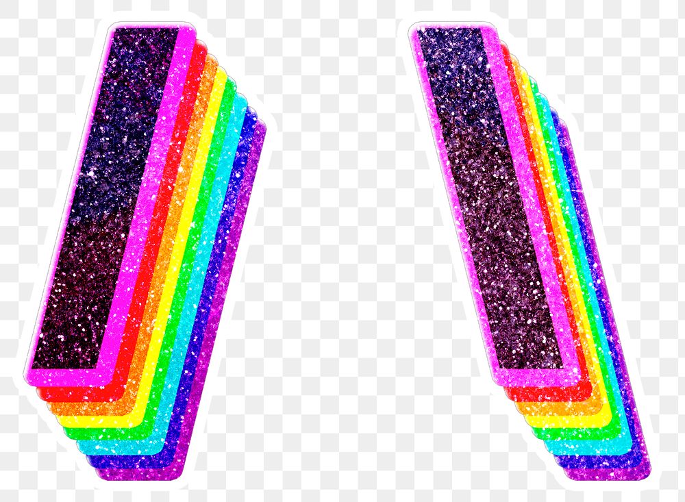 Png slash symbol rainbow typography glitter texture