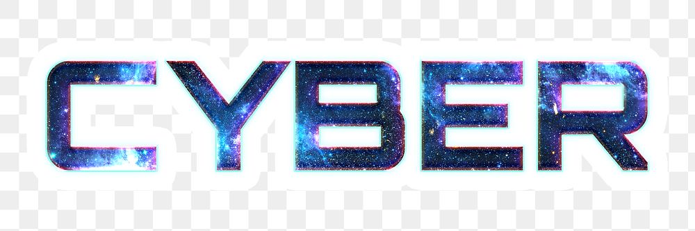 CYBER png sticker typography word