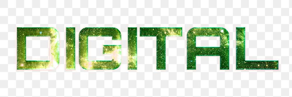 DIGITAL text png green typography word