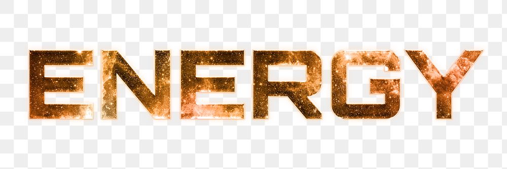 ENERGY word png typography galaxy effect text