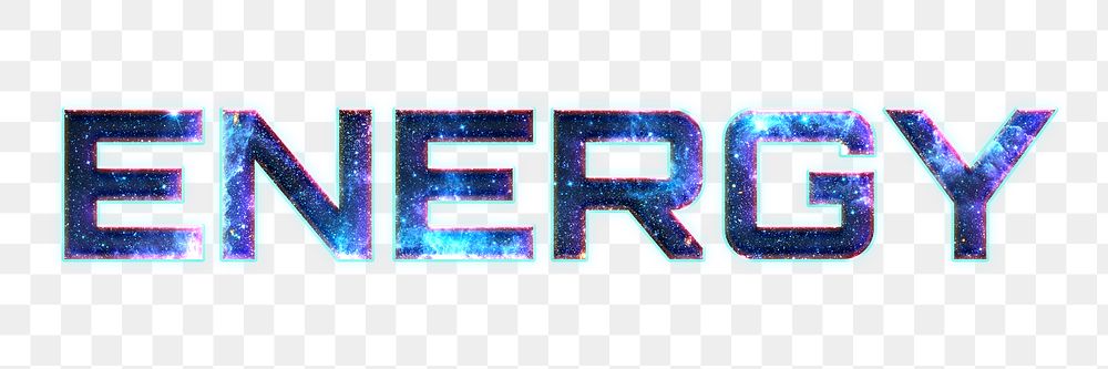 ENERGY text png typography galaxy effect word
