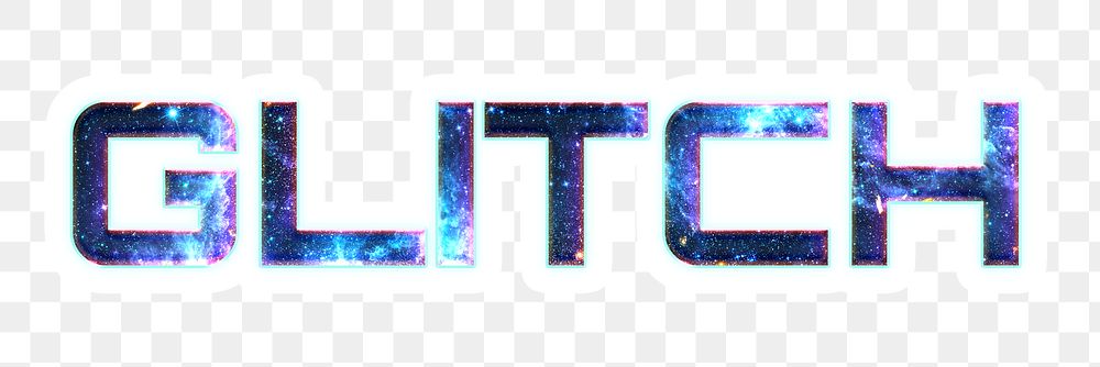 GLITCH png sticker typography word