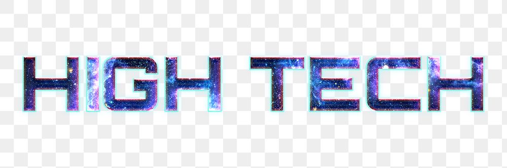 HIGH TECH text png typography galaxy effect word